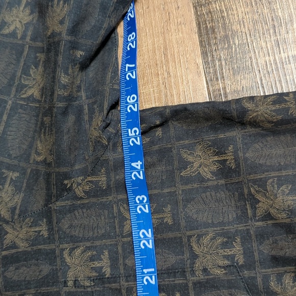 Tori Richard Mens Hawaiian Shirt Sz L 70% Silk Blend Palm Trees Peach Button Up - Picture 3 of 8